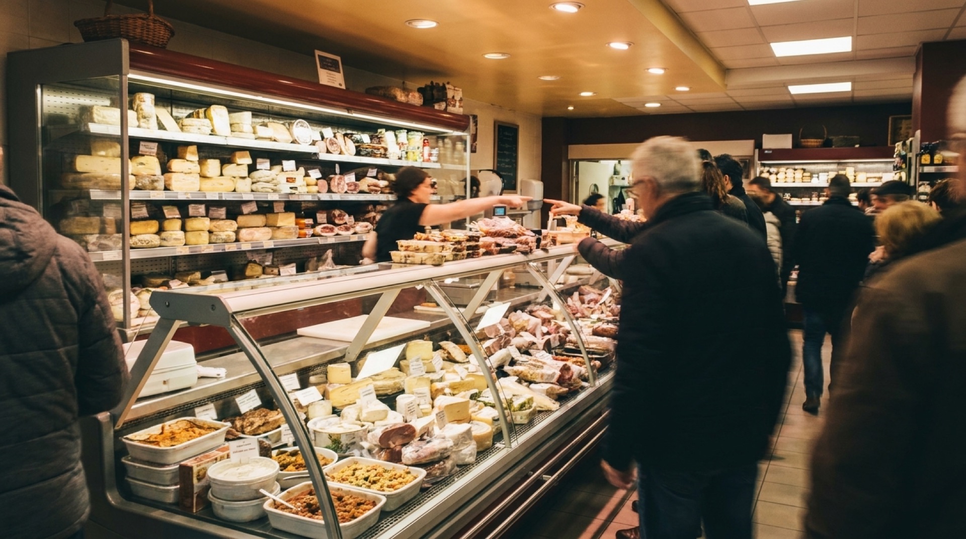 La commande saisie sur la tablette, posée sur le comptoir derrière la vitrine